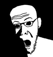 ear glasses horrified ominous open_mouth scared shadow shocked stubble teeth variant:koolson // 474x508 // 5.9KB