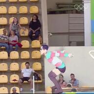 3d 3d_model artist:gemmy_nutz choker clothes diver diving flag:transgender_pride_flag full_body glasses meta:ai_generated mustache olympics pool skirt smile soyjak stubble tranny transparent_background variant:bernd video // 300x300, 4.1s // 276.9KB