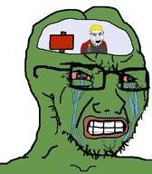 2soyjaks badge beard bloodshot_eyes clenched_teeth clothes crazed crying frog green_skin lips nate nate_higgers natejak open_mouth pepe red_eyes rent_free seething soyjak soyjak_party stubble tear variant:feraljak variant:soyak wrinkles yellow_hair // 595x678 // 26.9KB