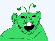 alien angry antenna black_eyes ear green_skin open_mouth stubble subvariant:jared variant:feraljak // 1024x770 // 51.7KB