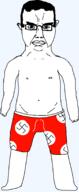 closed_mouth full_body glasses swastika swim_trunks variant:chudjak // 729x1772 // 69.9KB