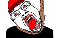 ack black_shirt crying glasses hanging red_eyes rope soyjak stubble suicide teeth tongue variant:bernd // 812x534 // 296.1KB