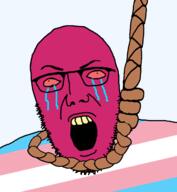 ack crying dying flag hanging noose tranny transgender_flag variant:skitjak // 1200x1300 // 213.6KB