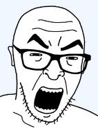 bald gape glasses large_eyebrows sharp_teeth subvariant:kikeson2 variant:kikeson // 698x947 // 17.8KB