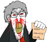 angry beethoven blood clothes glasses hair hand holding_object ludwig_van_beethoven seething showing_something stubble subvariant:feralrage suit text variant:feraljak // 1905x1728 // 217.8KB