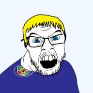 animal blue_eyes clothes country fire flag flag:luhansk_oblast glasses hair horse luhansk_oblast mustache oblast open_mouth russia soyjak star_(symbol) stubble sun teeth transparent transparent_background ukraine variant:feraljak yellow_hair // 1500x1500 // 96.7KB