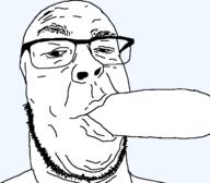 balding glasses soyjak stubble sucking template transparent_background variant:suckinjak // 733x641 // 14.9KB