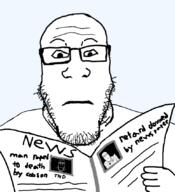 doxxed glasses neutral news newspaper rape subvariant:neutralplier variant:cobson variant:markiplier_soyjak // 775x849 // 171.0KB