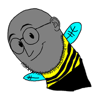 bald bee bug glasses hotdiggedydemon stinger stubble transparent transparent_background variant:weirdpenis wing // 800x800 // 102.6KB