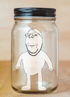 full_body glasses irl jar smile soyjak stubble subvariant:wholesome_soyjak variant:gapejak // 617x853 // 179.9KB