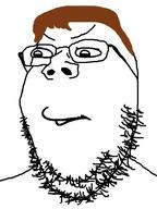 brown_hair closed_mouth glasses hair soyjak stonetoss stubble variant:gapejak // 600x800 // 78.3KB