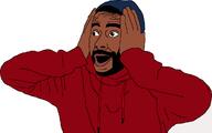 brown_skin excited hands_on_face hoodie open_mouth soyjak variant:unknown // 1193x743 // 28.4KB