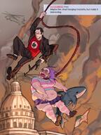 2soyjaks ack american_flag art blahaj bloodshot_eyes clothes drawn_background hairi helicopter holding_object purple_hair rope swastika tranny transgender_flag variant:bernd variant:chudjak white_house // 1080x1440 // 2.4MB