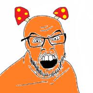 angry bug ear glasses kanto mushroom open_mouth orange_skin paras pokemon soyjak stubble variant:feraljak video_game // 680x680 // 221.7KB