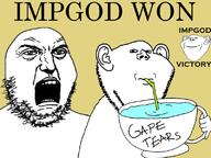 artist:sabiopajin drinking drinking_straw ear japanese_soldier_who_kept_fighting propaganda series:imp_&_gape stubble subvariant:impdrink user=sabiopajin variant:gapejak variant:impish_soyak_ears // 800x600 // 186.5KB