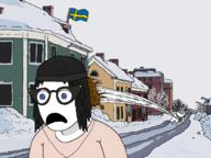 2soyjaks anti_soytan avengers beanie building clothes female five_nights_at_cobson's flag:sweden full_body glasses hair house mfw poop shocked snow soy soyjak soylent soylent_(cacao) soylent_bottle soytan_is_nas soytan_lovers_will_burn_in_hell soytan_will_never_be_a_gem stubble subvariant:metal_pipe_soytan sweden swedish_win throw variant:impish_soyak_ears variant:soytan village // 2000x1500 // 407.6KB