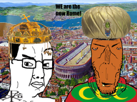 2soyjaks bloodshot_eyes brown_skin chi_rho confused constantinople cross crown drool flag:ottoman_empire glasses greece long_face looking_at_you mouth_open rome subvariant:balkanmutt subvariant:euromutt text turban turkiye variant:chudjak // 800x600 // 753.3KB