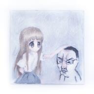 angry anime big_eyes big_lips clothes full_body glasses hair hand red_face skirt thick_eyebrows variant:chudjak // 4096x4096 // 1.2MB