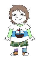 arm brown_hair child closed_mouth clothes full_body hair hand leg smile soyjak subvariant:albert subvariant:shoyta variant:gapejak // 1164x1682 // 39.7KB