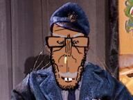 Crashbox brown_skin buck_teeth clothes dirty_pictures grey_hair hat mustache subvariant:euromutt variant:markiplier_soyjak // 1600x1200 // 2.0MB