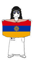 armenia beanie blank blue_eyes brown_shirt flag flag:armenia glasses hair soy soylent symbol variant:soytan white_skin // 966x1722 // 154.8KB