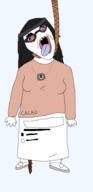 anti_soytan bandana bloodshot_eyes blush breasts collar excrement eyebrows full_body glasses hand hanging head long_hair neck poop red_eyes rope shoe soytran suicide thick_eyebrows tongue tongue_out total_sloptran_death transparent_background variant:soytan vein yellow_teeth // 1341x2761 // 73.7KB