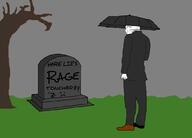 Warrior-Z(user) artist:sabiopajin dead_tree death drawn_background ear funeral grave namefag_drama rage_(user) sad stubble tombstone umbrella variant:impish_soyak_ears // 1023x737 // 88.4KB