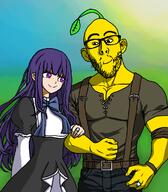 ai_but_not_completely_ai_doe anime bernkastel clothes couple female full_body leaf lemon marriage muscles overalls purple_eyes purple_hair tiny_lemon_pecker tlp umineko variant:nojak video_game wholesome yellow_skin // 1024x1170 // 220.6KB