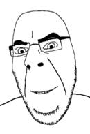 closed_mouth glasses smile soyjak stubble subvariant:nucob variant:cobson // 500x741 // 64.8KB