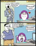3soyjaks antisemitism clothes computer desk glasses grey_suit heart open_mouth purple_hair soyjak speech_bubble subvariant:59_percent subvariant:bridget suit sweater variant:bernd variant:chudjak variant:gapejak yellow_tie // 2872x3600 // 514.2KB