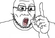 cdi glasses hand king_harkinian open_mouth philips_cdi pointing pointing_up soyjak stubble template the_legend_of_zelda the_legend_of_zelda_(cd-i) tongue variant:unknown video_game // 418x291 // 57.2KB