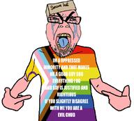 crying faggot good_boy homosexual lgbt seething serious_hat subvariant:seethejak variant:bernd variant:cryboy_soyjak variant:shirtjak // 618x559 // 125.6KB