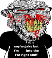 angry beard blood bloodshot_eyes broken_teeth far_right glasses i_hate meta:not_oc rage red_eyes seething subvariant:feralrage subvariant:science_lover teeth text variant:feraljak variant:markiplier_soyjak wojaks yellow_teeth // 1064x1195 // 837.1KB