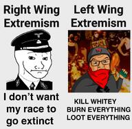 antifa brown_eyes fire glasses molotov_cocktail swastika tan_skin text uniform variant:feraljak wojak // 1909x1858 // 1.2MB