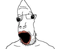 glasses oh_my_god_she_is_so_attractive open_mouth soyjak stubble variant:parrotjak // 682x576 // 24.3KB