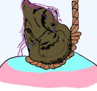 bloodshot_eyes brown_troonjak crying open_mouth rope soyjak suicide tongue transparent_background trend:slopjak variant:bernd // 768x719 // 161.9KB