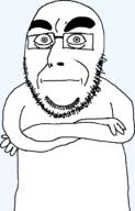 cobsontalks glasses open_mouth pointing rantsona soyjak stubble subvariant:cobsonTALKS variant:cobson // 475x744 // 16.4KB