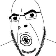 angry gem glasses he_will_always_be_a_gem looking_to_the_left open_mouth soyjak stubble teeth template variant:cobson // 721x720 // 63.8KB