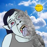 2soyjaks adventure_time bloodshot_eyes blue_hair cartoon cartoon_network cloud crying dead ear fangs flag glasses hair hanging irl_background long_hair marceline_abadeer open_mouth pointy_ears rope sky smile soyjak stubble subvariant:wholesome_soyjak suicide sun tank_top tongue tranny vampire variant:bernd variant:gapejak yellow_skin yellow_teeth // 952x941 // 999.6KB