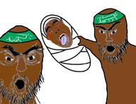 2soyjaks baby black_skin hamas open_mouth palestine variant:bernd variant:two_pointing_soyjaks // 1150x882 // 261.5KB