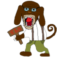animal_ears bobo bobo_the_sharty_janny brown_skin clothes ear emoticon glasses janny meta:not_oc monkey nose overalls series:yt_emote_jaks sign stubble tail teeth tongue transparent_background variant:monkeyjak youtube // 128x128 // 15.6KB