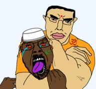 ack allah arab bengali bindi choke_hold closed_mouth hindu hinduism india indian islam muslims open_mouth pakistani star_and_crescent taqiyah the_weak_should_fear_the_strong tranny variant:bernd variant:chudjak // 499x461 // 30.3KB