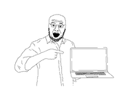 glasses laptop open_mouth pointing stubble variant:pointing_laptopjak white_shirt // 2500x1688 // 46.1KB