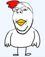 animal beak bird chicken full_body glasses series:animaljaks soyjak variant:gapejak // 591x756 // 31.8KB