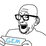 bald gem glasses holding_object homer_flynn old open_mouth sign soyjak stubble the_residents variant:flynnjak wink wrinkles // 676x678 // 28.0KB