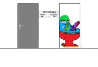 colorful door glasses open_mouth poop racism restroom segregation sign soyjak stubble text toilet variant:cobson // 1626x1120 // 214.2KB