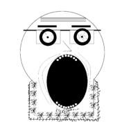 beard big_eyes big_mouth bloodshot_eyes glasses open_mouth poopson soyjak variant:poopson variant:unknown // 1488x1488 // 42.6KB