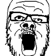 animated baby deformed glasses mustache open_mouth smile soyjak stubble subvariant:jacobson variant:a24_slowburn_soyjak // 296x444 // 360.6KB