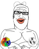 3soyjaks arm baby breastfeeding breasts deformed glasses hand holding_object medium_breasts mustache oh_my_god_she_is_so_attractive open_mouth punisher_face soyjak stepfather subvariant:nathaniel trend:colorjak variant:a24_slowburn_soyjak variant:gapejak // 800x1000 // 172.8KB