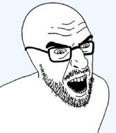 bald glasses open_mouth soyjak stubble template transparent_background variant:kliksjak // 770x883 // 19.0KB